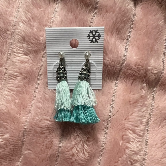 Jewelry - Elegant Mint and Teal Tassel Earrings